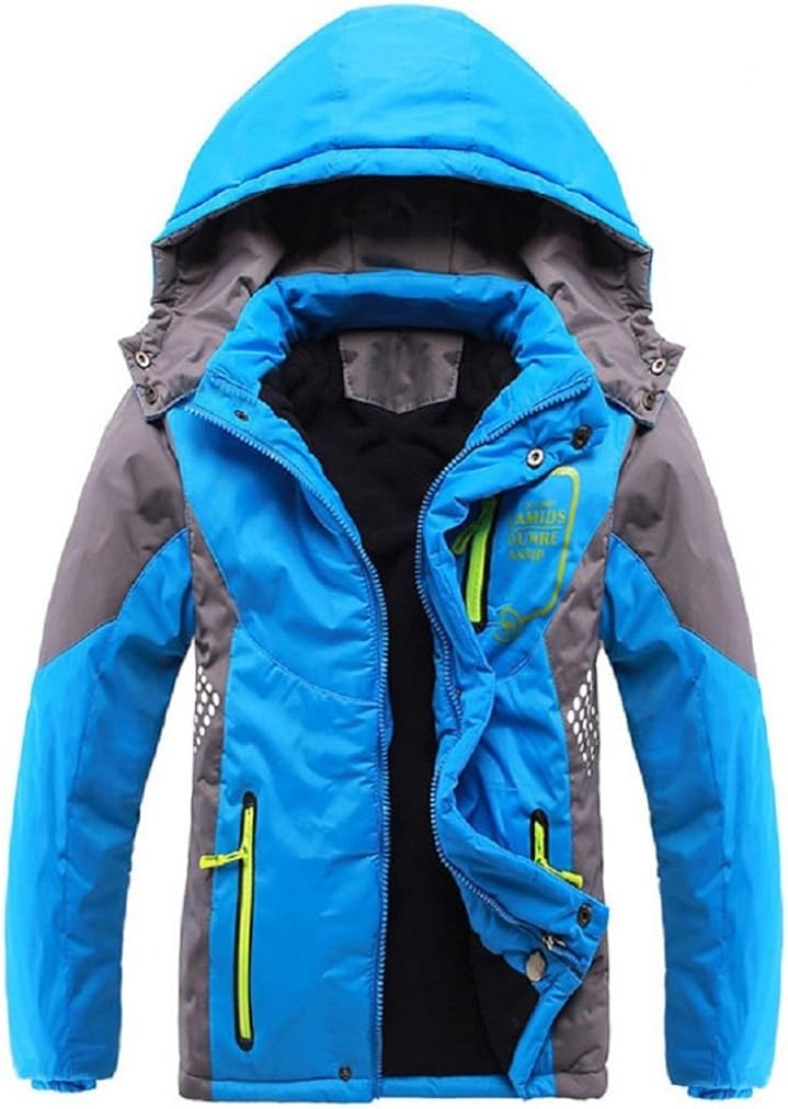 Valentina Latest Boys Thicken Fleece Hooded Jacket Warm Quilted Coat Outdoor Cool Cute Fashion for Winter Autumn Spring: Clothing