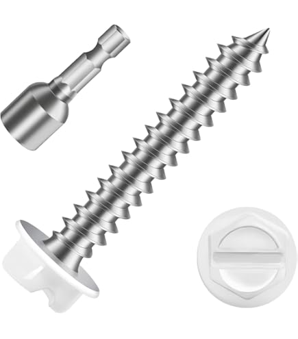 750) White Painted Zip Screws 8 x 3/4 Self-Piercing Hex