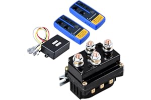 Astra Depot 500A Winch Relay Solenoid with Remote 12V Winch Relay Contactor & 2pcs Twin Blue Wireless Remote Control Kit Max. 150ft for 8000-12000lbs ATV UTV Truck Jeep Winches