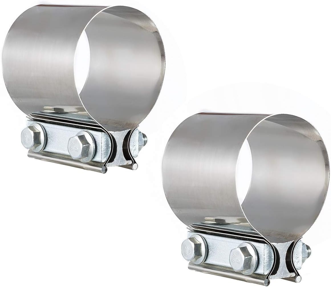 3.0" Exhaust Clamp Stainless Butt Joint Band Clamp 2PCS
