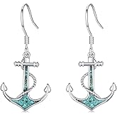 Ocean Earrings 925 Sterling Silver Turquoise Sea Animal Dangle Drop Earrings Beach Themed Jewelry Gifts for Women Girls