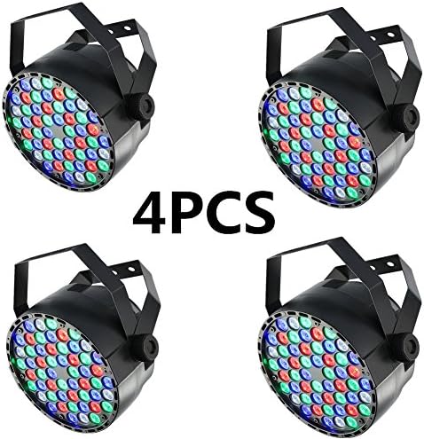 XPC LED Stage Lights 4pcs 54X3W LEDs RGBW Sound Activated DJ PAR Lights Uplights For Christmas Wedding Party Lighting