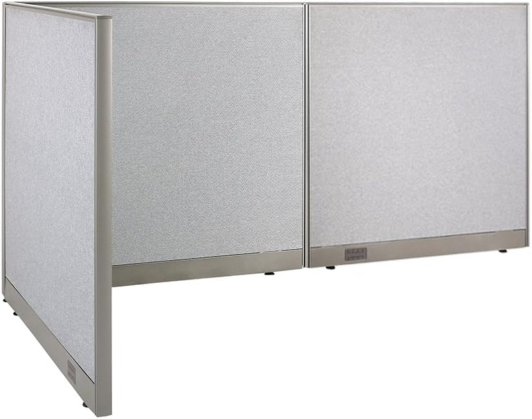 GOF Freestanding L Shaped Office Partition, Large Fabric Room Divider Panel, 48"D x 96"W x 48"H