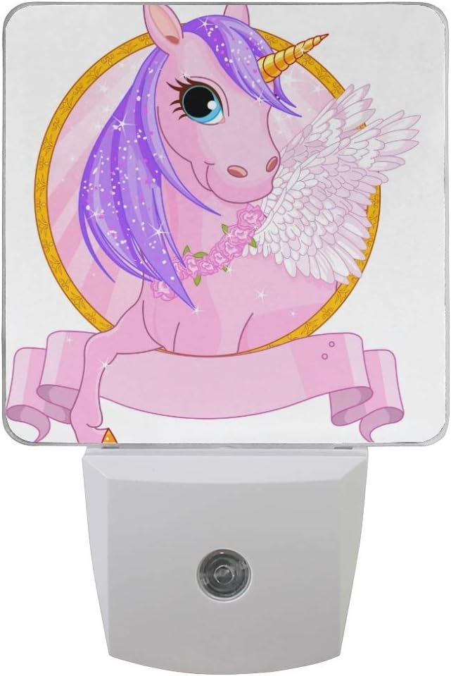 Ahomy - Luz LED de noche, diseño de unicornio, sensor de fotocélula de