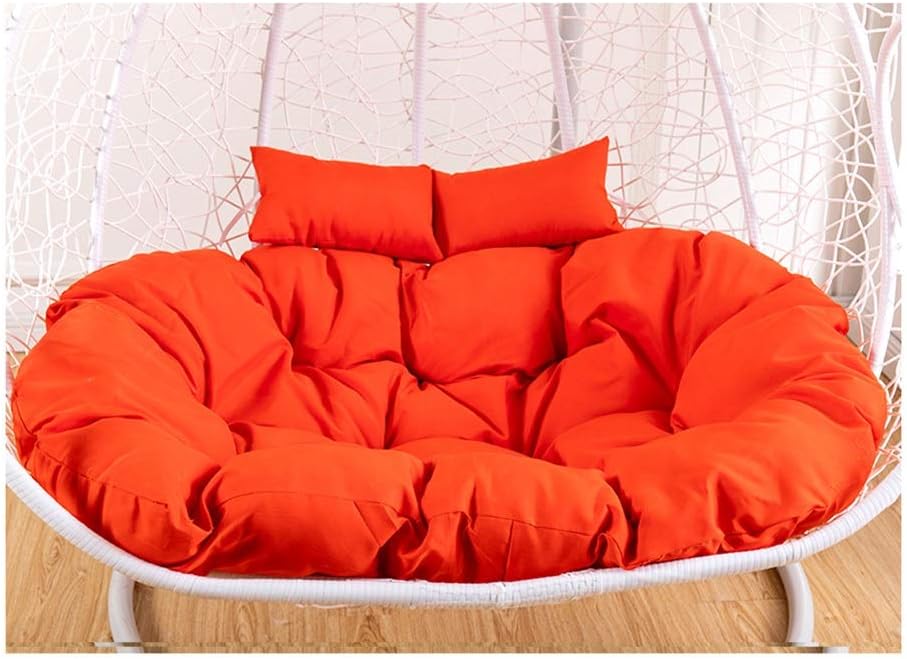 Swing Chair Cushion, Wicker Rattan Hanging Egg Chair Pads,non-slip Soft Swing Chair Cushion Without Stand Indoor Balcony Pad Garden(no Chair) (Color : Orange)