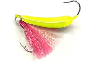 Odoor Fan 5 Pack Fishing Jig Heads, Swimbait Jigs Pompano Jigs with Teaser Hooks, Surf Fishing Jigs Saltwater Jig Heads Stand Up Jig High Carbon Steel O'Shaughnessy Hooks jigs