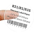 NIIMBOT B1 Label Tape B21 Transparent Labeling Tape 1.2" X 1.2" (31x31mm) Thermal Label Print Paper NIIMBOT Labels for Candles/Gifts/Mailing/Logo/Jars/Bottles Tag, 210 Labels/Roll, Clear