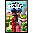 Miraculous Ladybug and Cat Noir Marinette Cartoon TV Series Movie Miraculous Ladybug Merchandise Miraculouses Miraculous Ladybug Poster Girls Bedroom Decor Black Wood Framed Wall Art 14x20