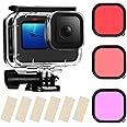TELESIN Waterproof Case for GoPro Hero 13/12/11/10/9 Black - 3-Pack Dive Filter with Red Magenta - Supports 60M/196FT Underwater Scuba Snorkeling Deep Diving
