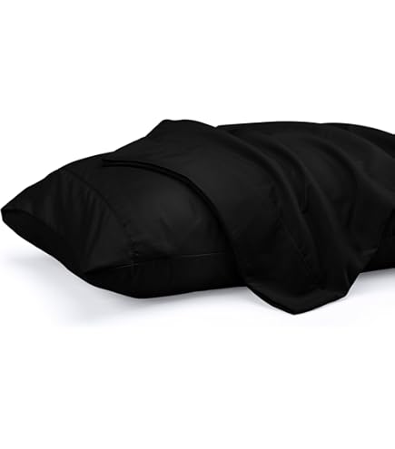 thumbnail image 2 of Elegant Comfort 4-Pack Solid Pillowcases - 1500 Thread Count Microfiber, Standard/Queen, Black 2 of 11