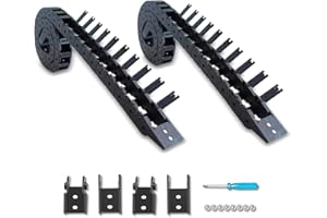 TFORVE 2pcs 39.4 inch Drag Chain Cable Carrier Open Type R28 Wire Cable Chain for CNC Router Mill and 3D Printer,Extra 2 Pair End Connectors,1pc Screwdriver,12 Screws(15x20 Outside Open)
