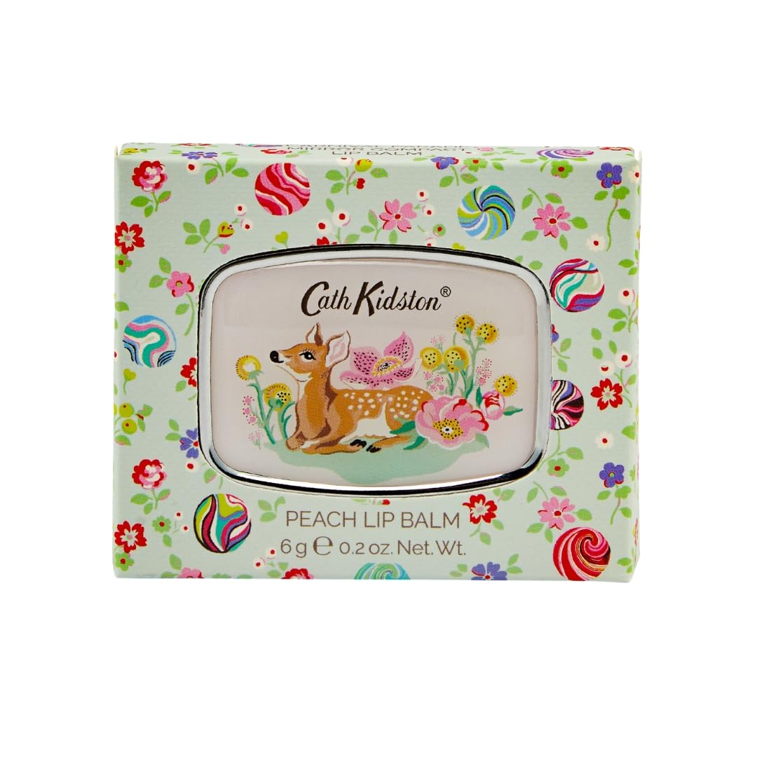 Cath Kidston Lip Balm 6g and Compact Mirror, Shea Butter and Hyaluronic Acid, Essential Oils of Coconut and Olive, Pocket and Travel Size, Vegan and Cruelty Friendly, Beauty Gift For Her