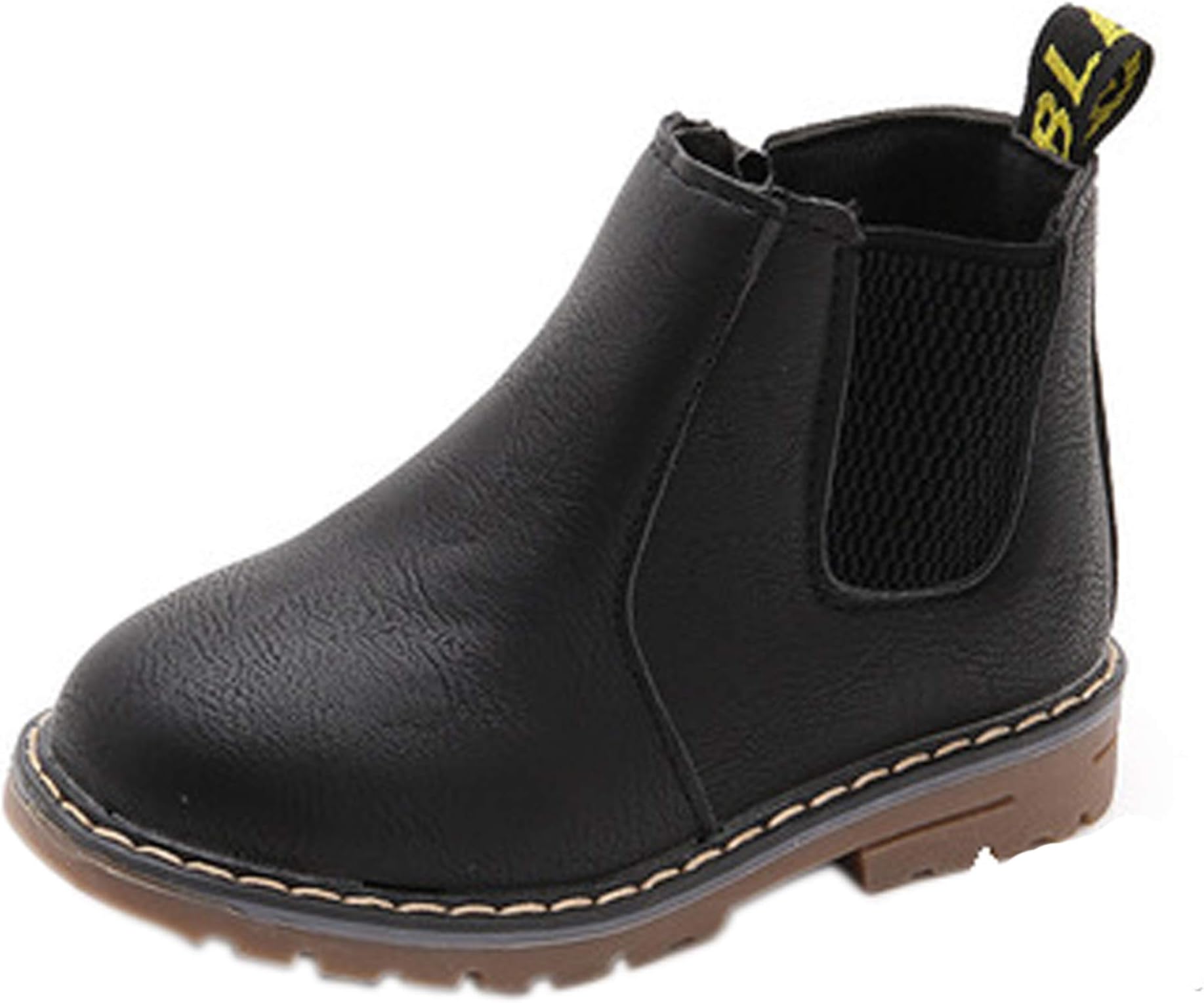 WUIWUIYU Kids' Boy's Girl's Zipper Waterproof Short Ankle Boots