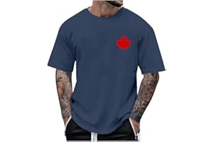 Canada Day T-Shirt for Men Patriotic Canadian Flag Short Sleeve Shirts Maple Leaf Print Summer Tops Plus Size Tees