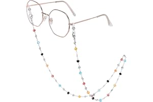 HONGEELY Eyeglass Chain Silver Stainless Steel Handmade Necklace for Reading Glasses Sunglass Beaded Chains for Men Women