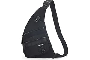 Qidelong Sling Bag Anti-theft Crossbody Chest Shoulder Backpack Women Men, Lightweight Personal Pocket Bag for Hiking Travel