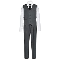 Marvelous World Boys' 5-Piece Formal Vest Suit