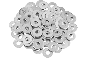 HELIFOUNER 100 Pieces 1/4" Stainless Flat Washers, 3/4" Outside Diameter, 0.055" Thickness, 18-8 (304) Stainless Steel Washers, Metal Washers, Flat Washers for Bolts Screws