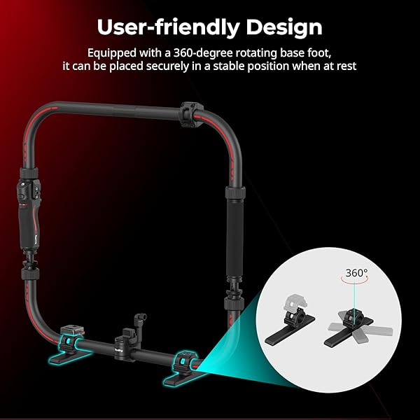 SMALLRIG STABILIZER HANDHELD RING GRIP FOR DJI RS 2 / RS 3 PRO/RS 4 / RS 4 PRO/RS 5 GIMBAL, SUPPORTS VARIOUS CONTROLS, INTEGRATED FOLDABLE DESIGN, MAX LOAD 17.6 LB – 4328