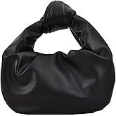 Fashion Ruched Hobo Handbag Soft PU Leather Cloud Knotted Clutch Tote Purse Ruched Pouch Bag Shoulder Bag for Women