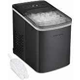 Frigidaire Countertop Portable, 26 lb per Day Bullet Ice Maker Machine (Black Stainless Steel)