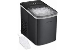 Frigidaire Countertop Portable, 26 lb per Day Bullet Ice Maker Machine (Black Stainless Steel)