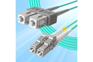 10Gtek OM3 SC to LC - Fiber Patch Cable 10Gb/Gigabit Multi-Mode Jumper Duplex 50/125 LSZH Fiber Optic Cord for SFP Transceive