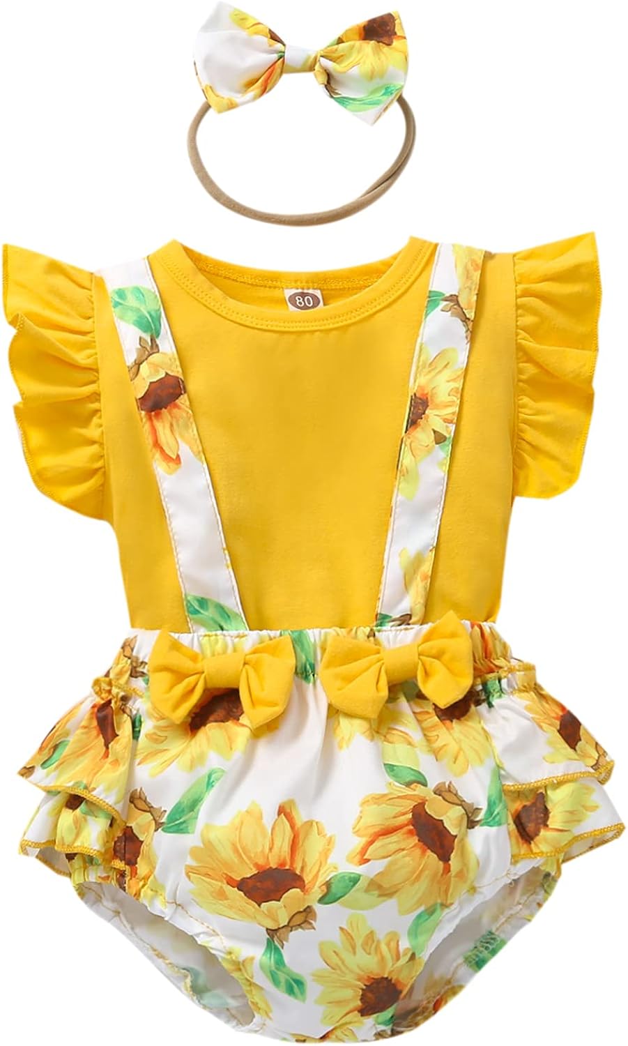 YIRONGWANG Newborn Baby Girls Clothes Romper Shorts Set Summer Bodysuit Jumpsuit 0-18M 3pcs: Clothing