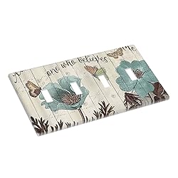 Teal Tulip Rustic Floral Wood Flower Quad Toggle