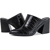JeimPoey Womens Mules Pumps Point Closed Toe Slip-on Heels Stacked Chunky Block Heel Backless Clogs