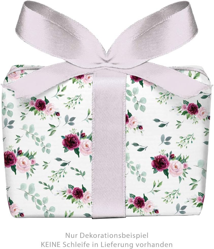 Wrapping Paper Roses Boho Style Red/Pink/White Pack of 5