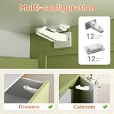 SAFELON 12 Pcs Baby Safety Cabinet Locks White Childproof Drawer Locks view 6