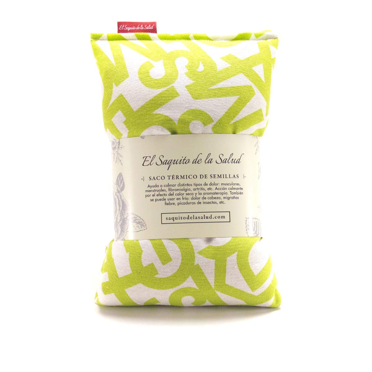 Saco Térmico de Semillas Letras Pistacho (Sin Aroma, M (50 x 15 CM ...