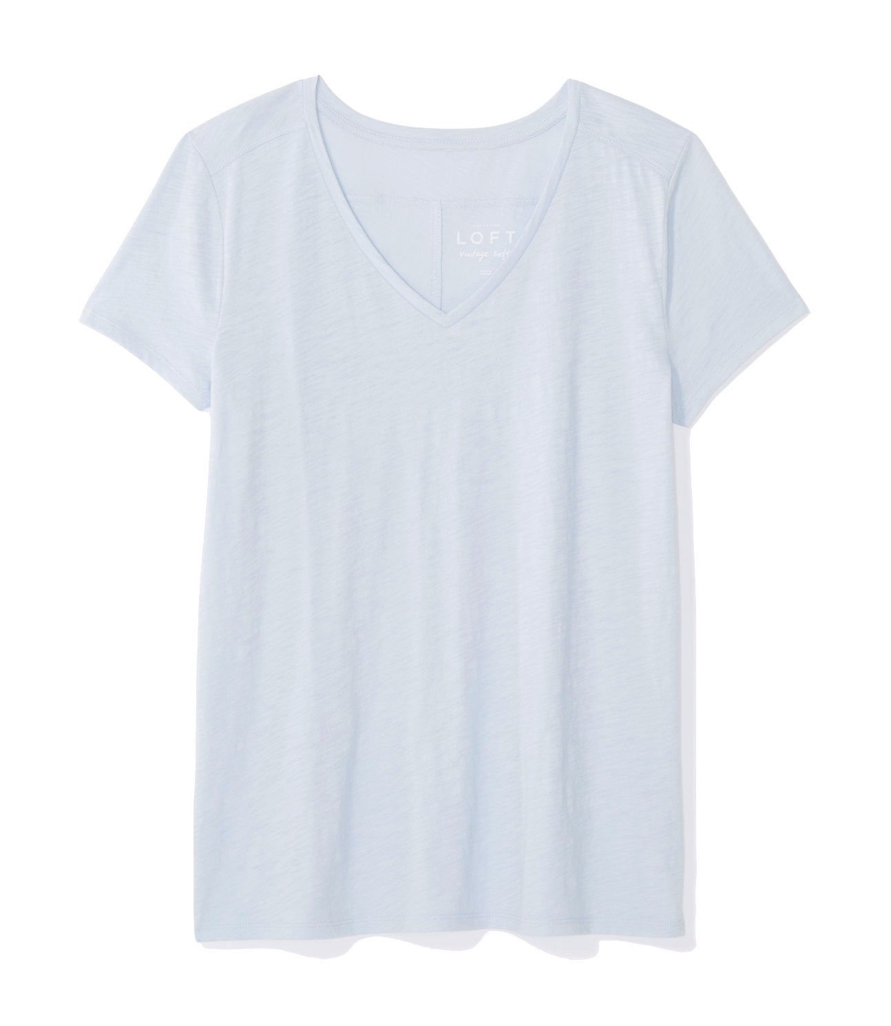 Solid Vintage Cotton V-Neck Tee 