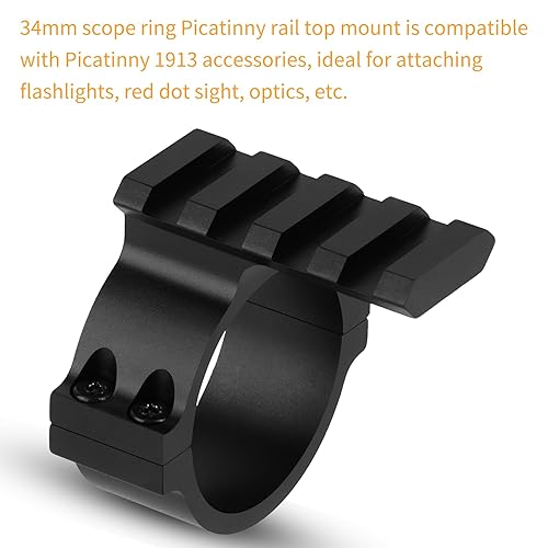 FOCUHUNTER Scope Rings with Picatinny Rail, 34mm Scope Rings
