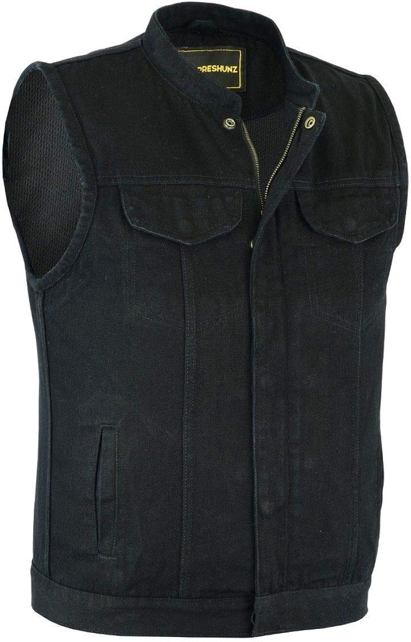 black denim club vest