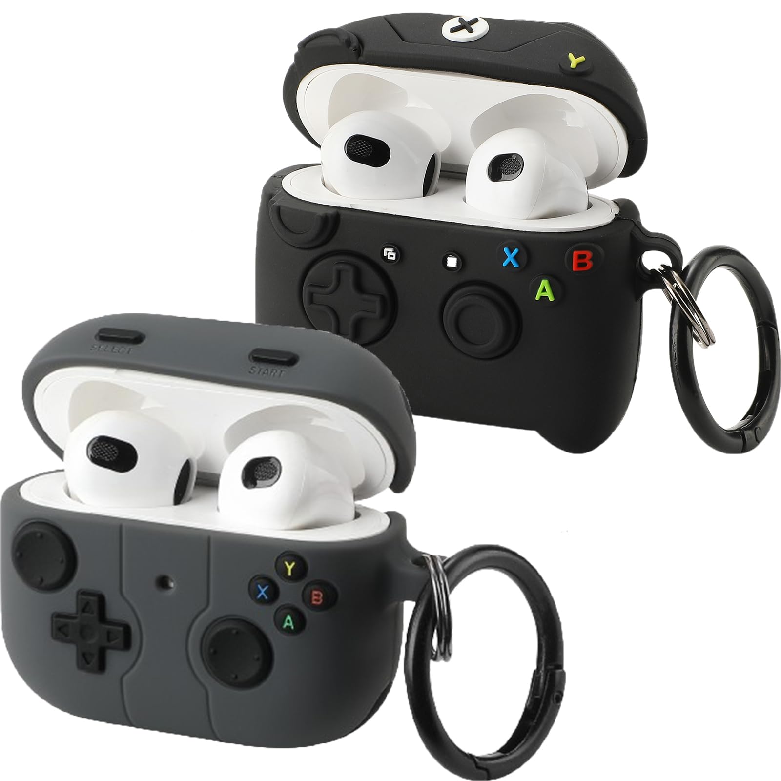 Photo 1 of [2Pack] Gedicht for Airpods 3rd Generation Case, Funny 3D Cartoon Game Console Design Silicone Soft Cases for Airpods 3rd Case Cover, with Keychain Kids Women Men for Airpods 3 Case