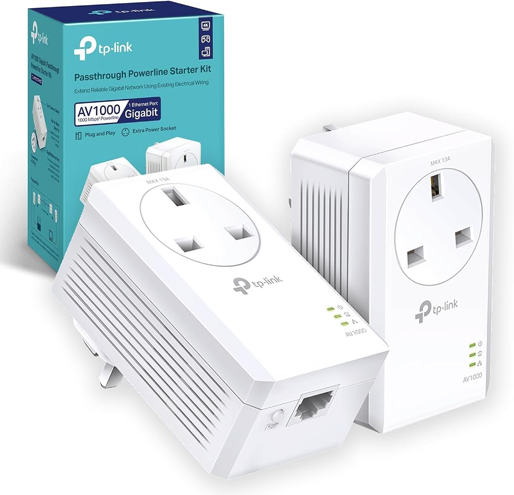 TP-Link TL- Powerline Adapter Kit 1000Mbps Gigabit Passthrough