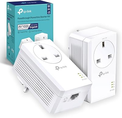 TP-Link TL- Powerline Adapter Kit 1000Mbps Gigabit Passthrough