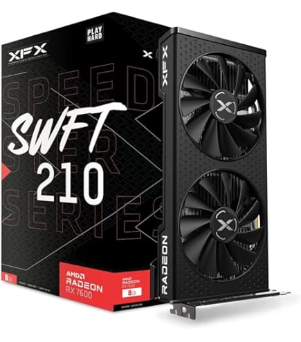 XFX Swift AMD Radeon RX 9060 XT OC 8GB GDDR6 | Scheda Video Bianca Con Doppia Ventola | FSR 4