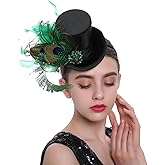 Poememgi Women Mini Top Hat with Feather