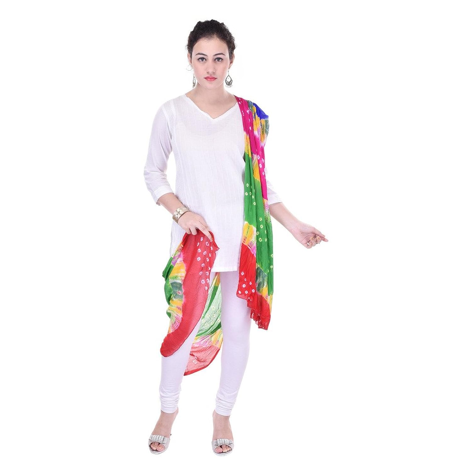 veera paridhaan women's printed dupatta (vp00059_multicolour_free size)