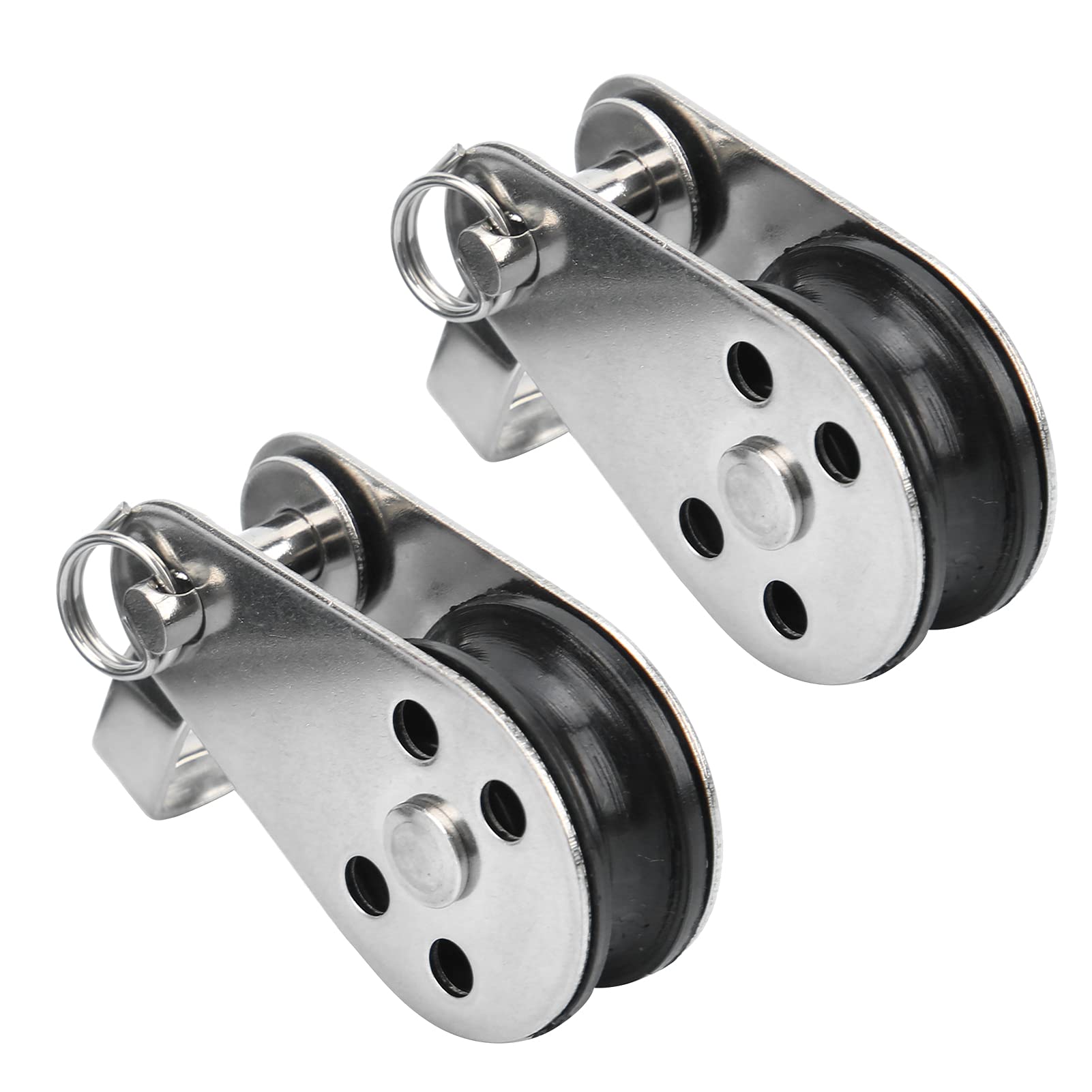 Sailing Pulley, 2pcs Stainless Steel Nylon Pulleys Small Lifting Pulley for Boat Sailing Kayaking Accessories