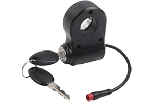 Ignition Key Lock Assembly For KuKirin For G2 Pro For G2 Max Electric Scooter With 2-Pin Red Connector ABS Black Replacement 