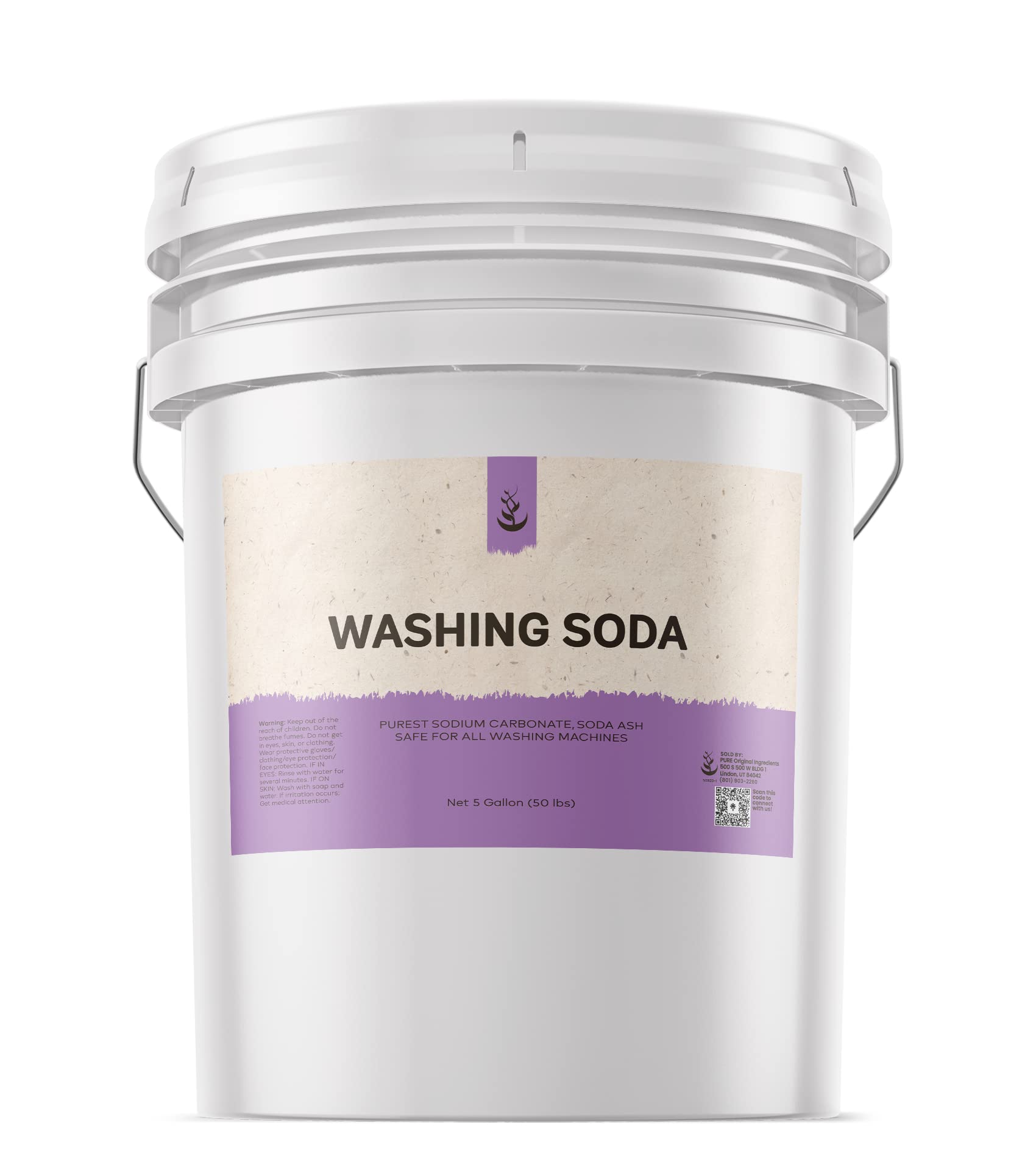 Earthborn Elements Natural Washing Soda (5 Gallon) Sodium Carbonate, Stain Remover, Water Softener, Multi-Purpose Cleaner