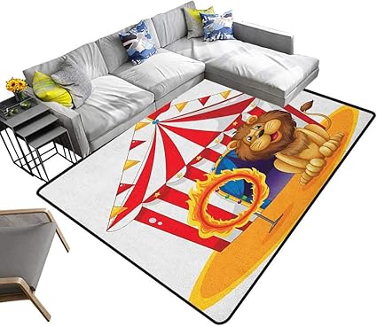 Amazon Co Jp Circus Household 装飾フロアーマット レトロサーカスのイラスト フラッグ付き ノスタルジック 楽しい お祭り カーニバル 会場 芸術的 70インチxインチ 床の装飾用 70 X110 ホーム キッチン