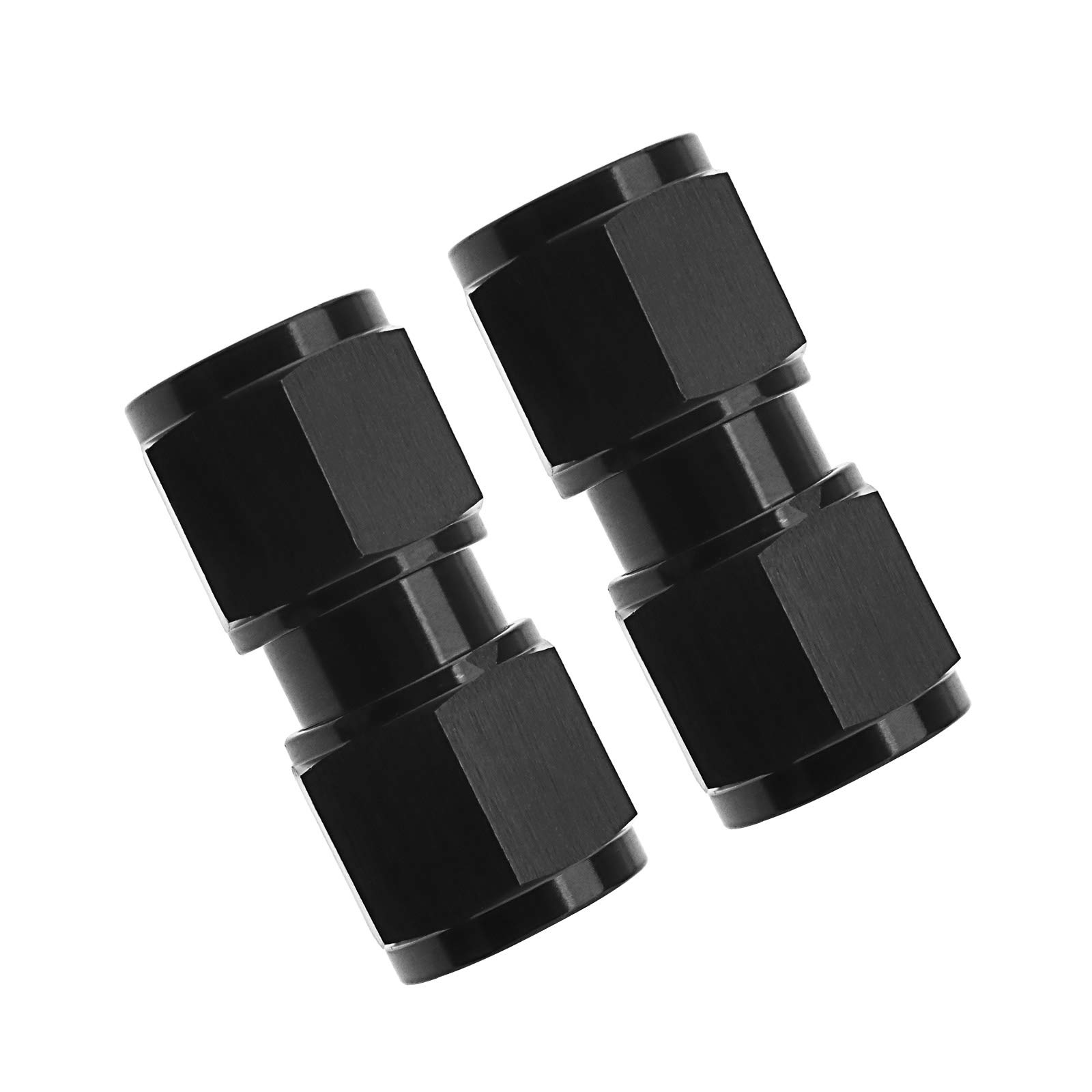 Be In Your Mind 2Pcs an-6 Union Connector, an-6 Thread Coupler Aluminium Anodized (Female to Female) Fuel Hose Fitting Adapter