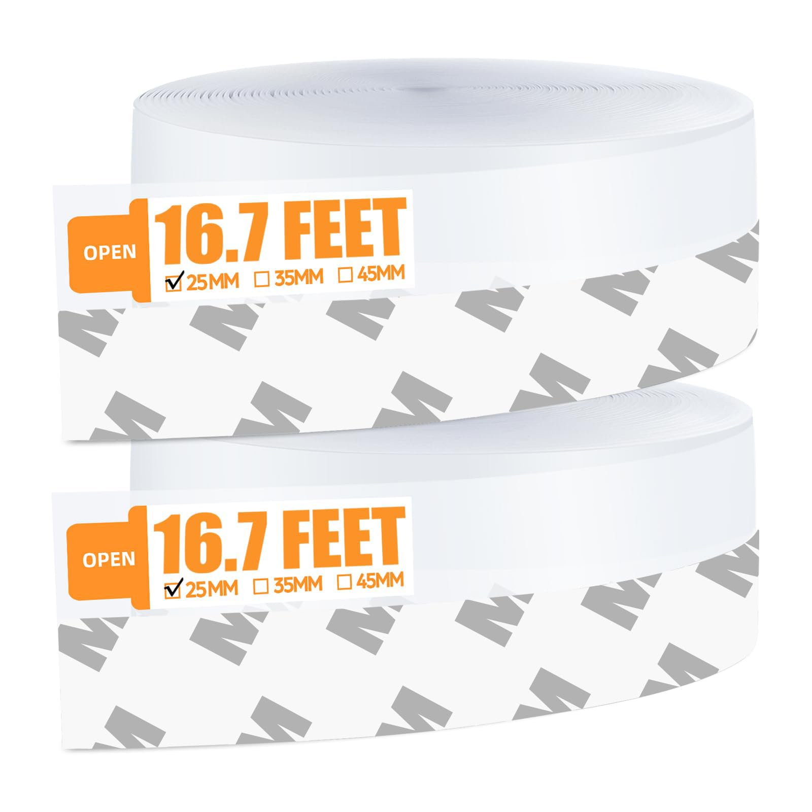 Photo 1 of 33.5 Ft Weather Stripping Door Seal Strip, Silicone Tape for Draft Stopper, Self Adhesive Shower Door Bottom Seal and Insulation Strip for Door Frame, Windows and Glass Gaps (Transparent, 25+25mm)