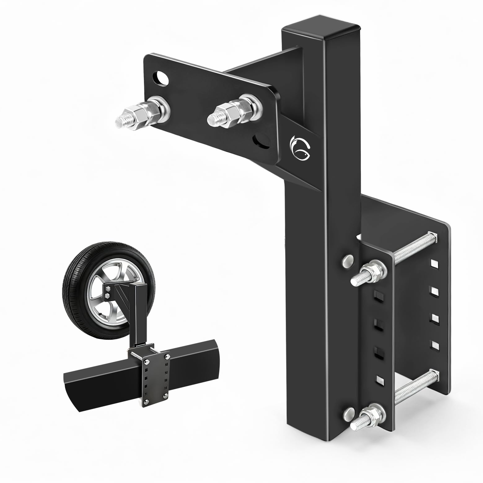 Photo 1 of ***MISSING HARDWARE***
GADFISH Elevated Spare Tire Carrier Mount, Folding 17 Inch Trailer Bracket Heavy Duty Holder, Fits 4 & 5 & 6 Lugs Trailer Wheels on 4", 4.5", 4.75", 5" and 5.5" Bolt Patterns, Holds up to 150 Lbs