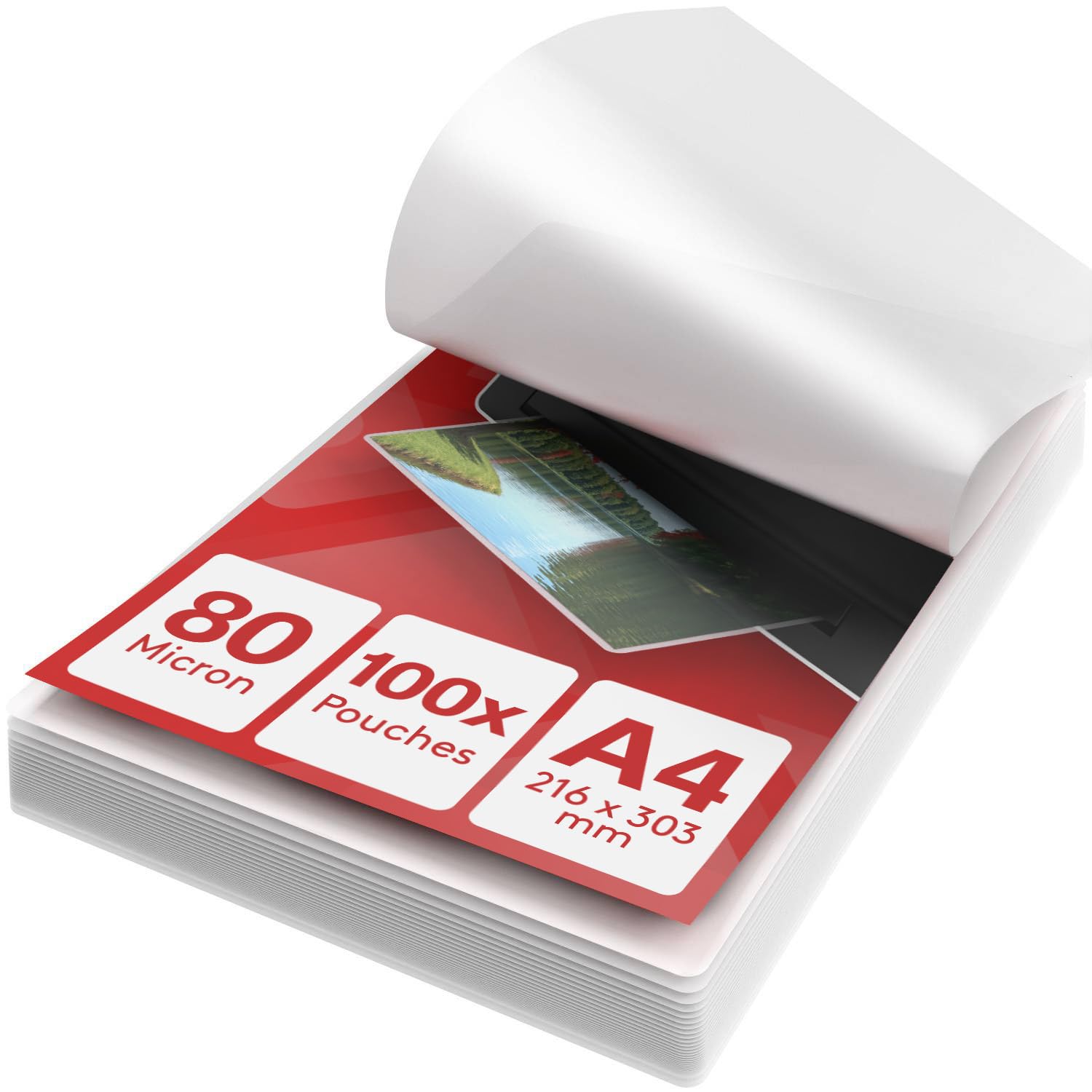 ACROPAQ Laminating Pouches A4-100 Pack, 160 Micron (2 x 80 Micron), Glossy Finish, Premium Quality, Rounded Corners, Ideal for Photos and Notes - 18009